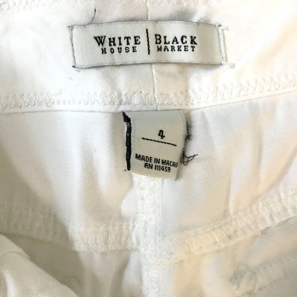 WHITE HOUSE BLACK MARKET Women's White Cargo Capri Pants Utility Cotton Size 4 - Picture 6 of 8